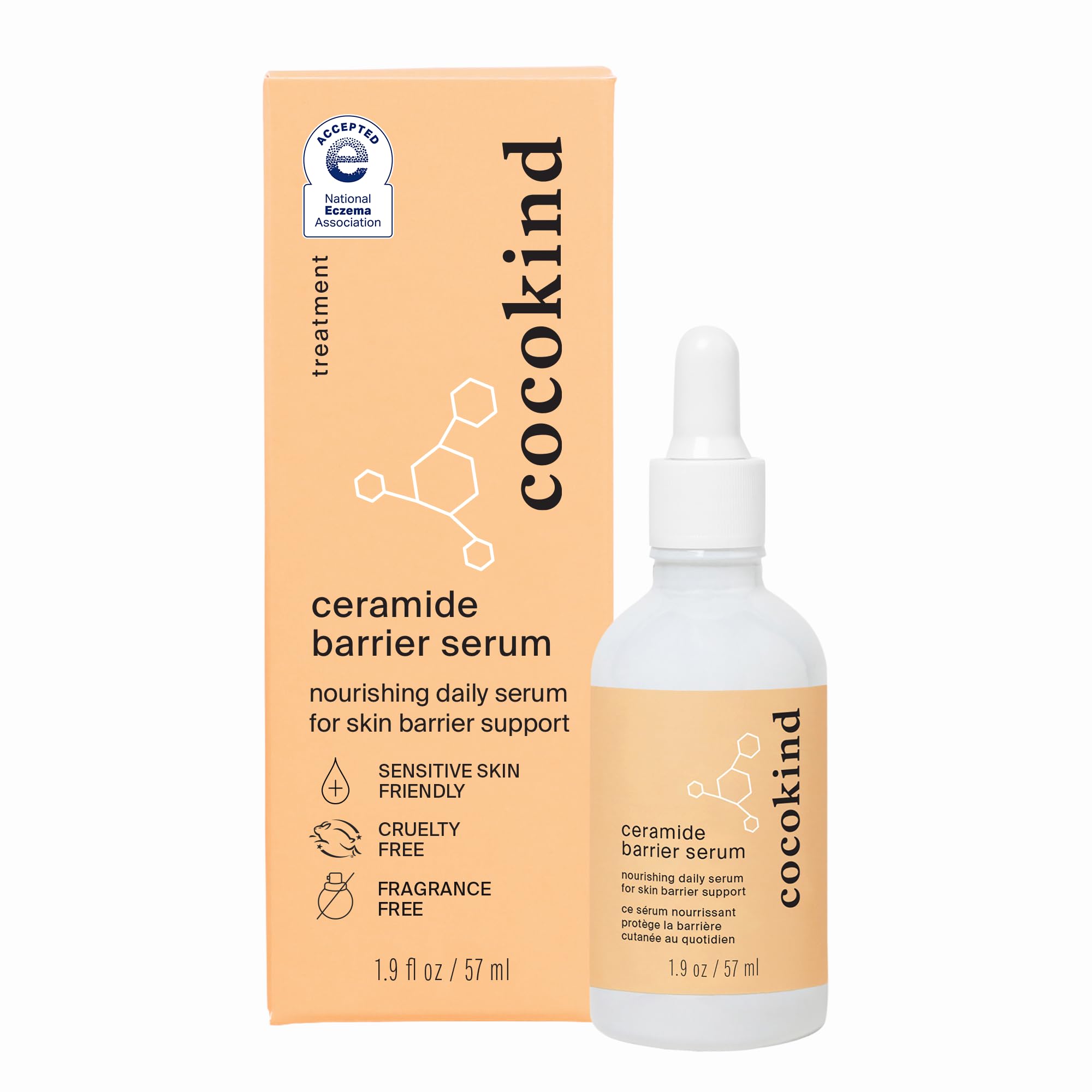 Cocokind Ceramide Barrier Serum – Fragrance Free Hydration for All Skin Types, 2oz Jumbo