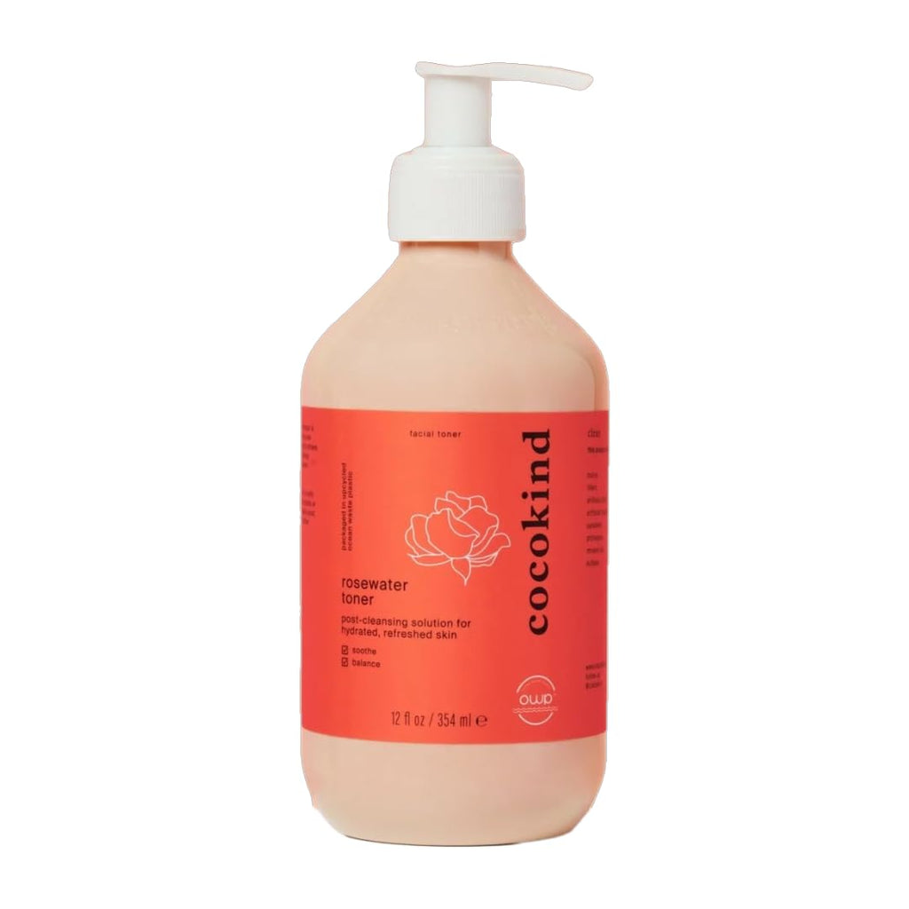 Cocokind Jumbo Rosewater Toner – Hydration, pH Balance & Makeup Setting (12 oz)