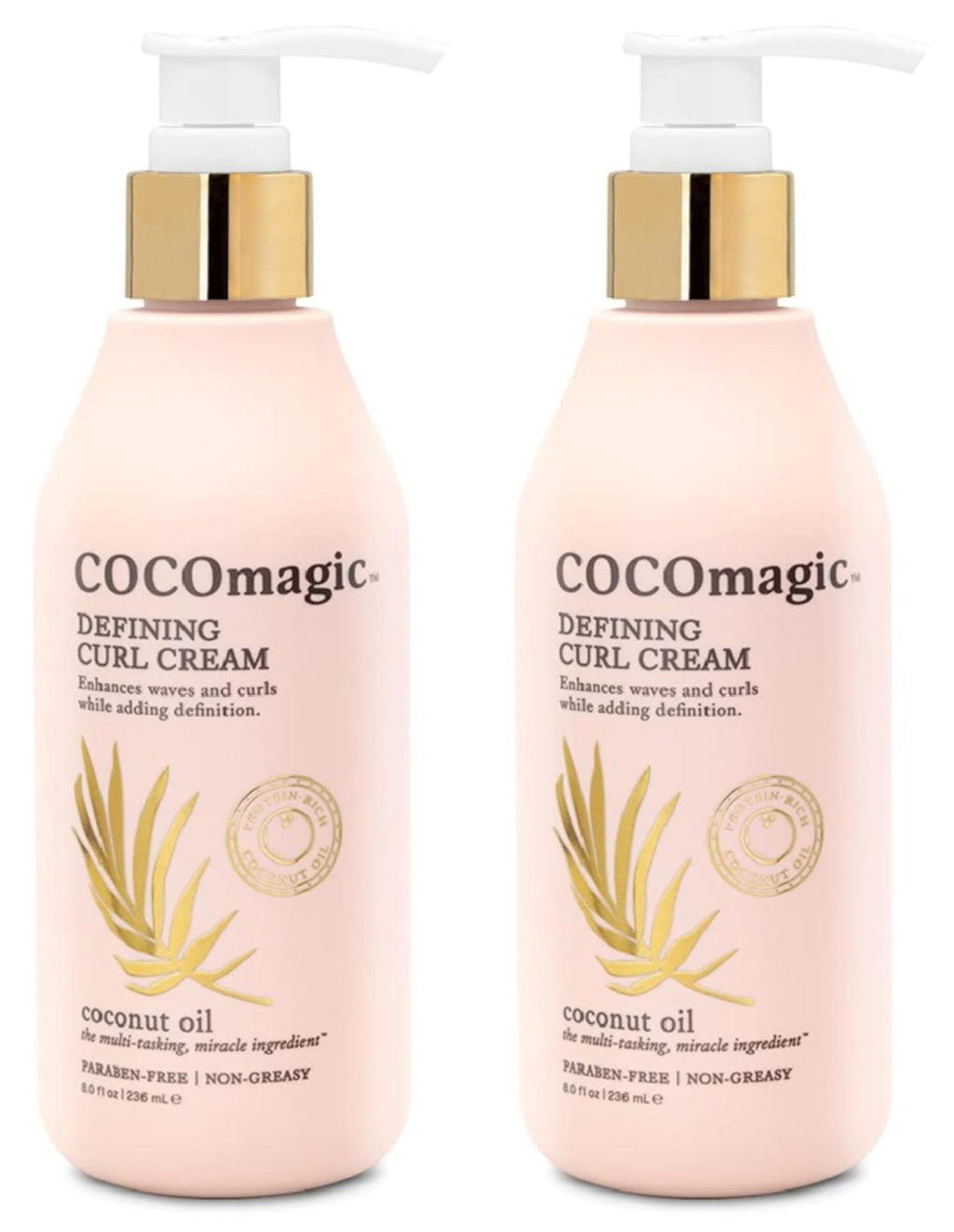 Cocomagic Defining Curl Cream | Extra Frizz Control, Humidity Resistance, Paraben Free | Made in USA (8 oz, 2 Pack)