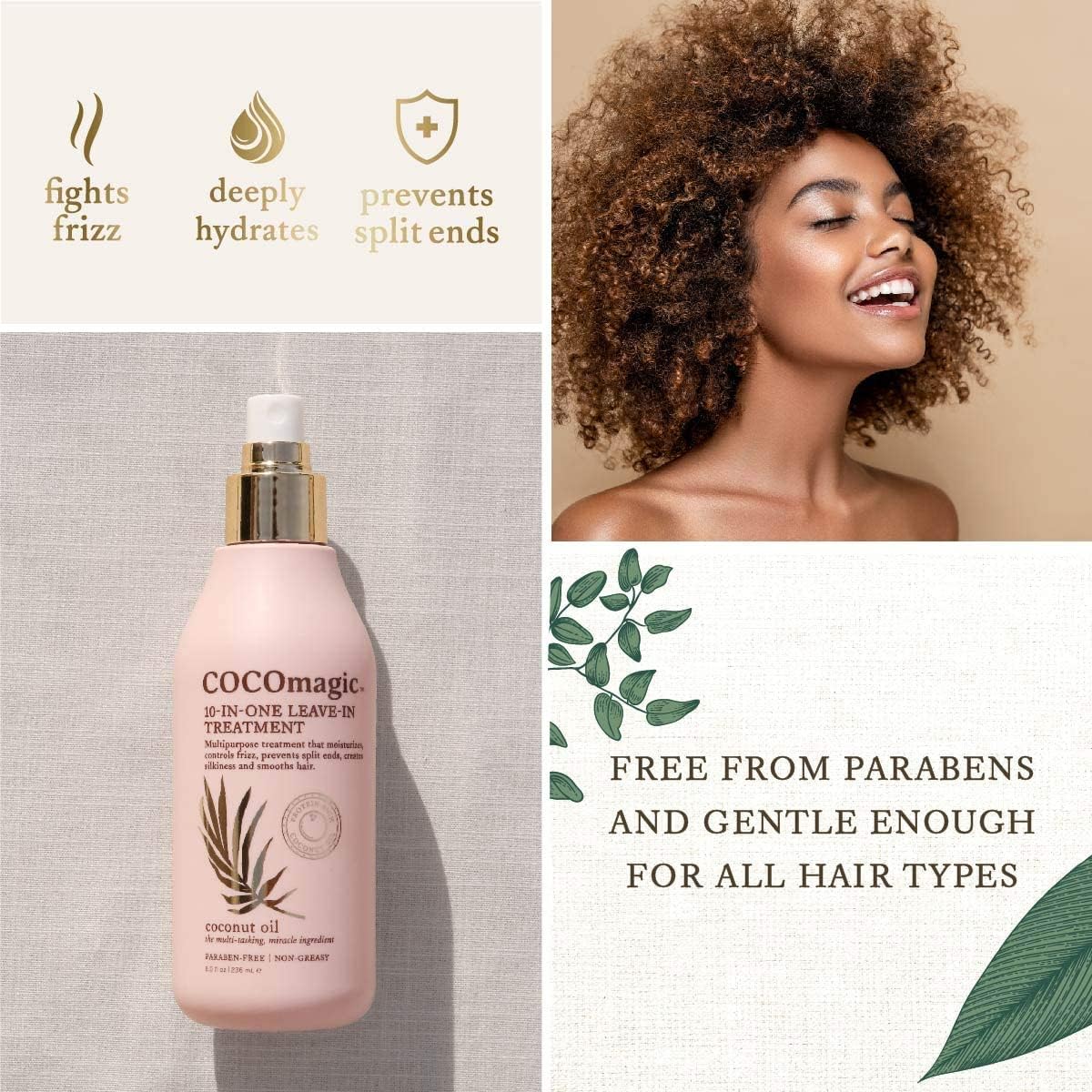 Cocomagic 10-in-1 Leave-In Treatment with Coconut Oil | Hydrate & Detangle