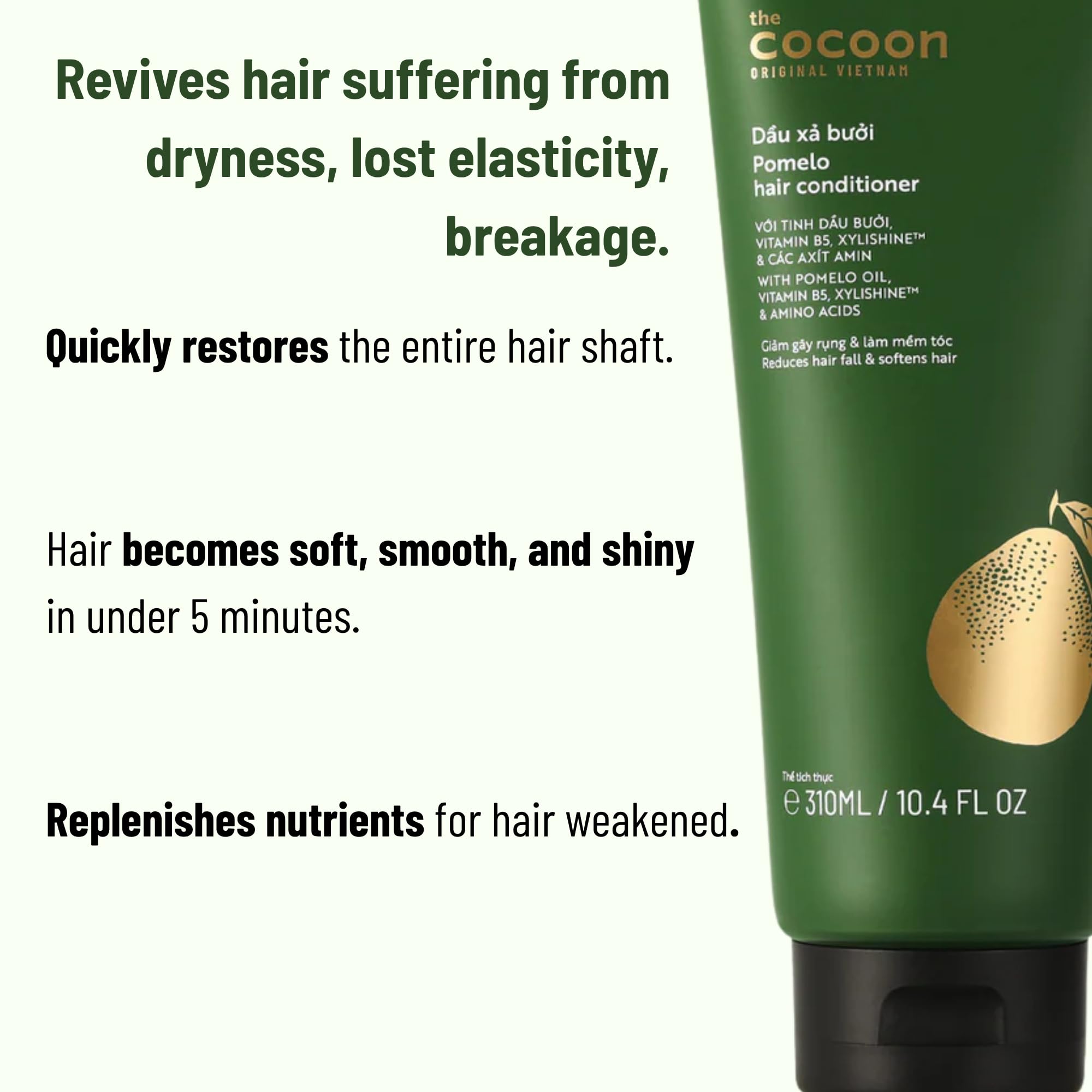 COCOONORIGINAL Pomelo Shampoo & Conditioner Bundle – Sulfate-Free, Vegan Care for Thinning, Damaged, Color-Treated Hair