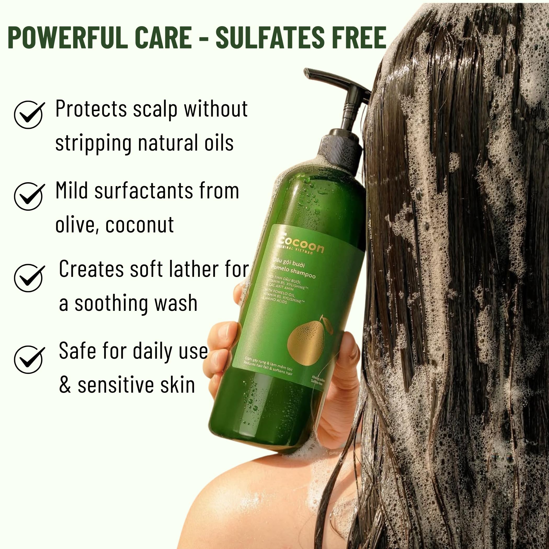 COCOONORIGINAL Pomelo Shampoo & Conditioner Bundle – Sulfate-Free, Vegan Care for Thinning, Damaged, Color-Treated Hair