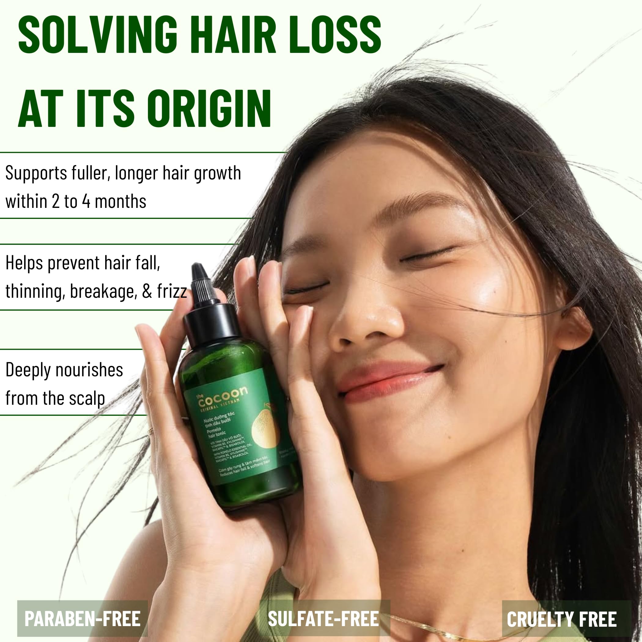 Cocoon Pomelo Hair Tonic – Vegan Scalp Serum for Thinning & Damaged Hair | COCOONORIGINAL (4.73 fl oz per bottle, 3 Boxes)