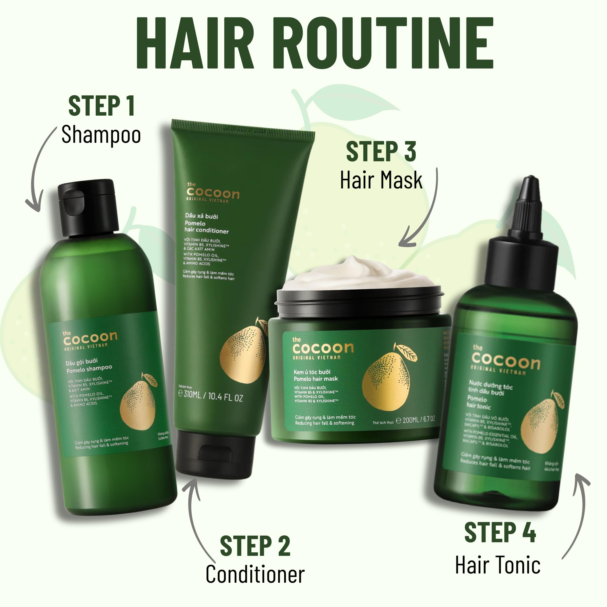 Cocoon Pomelo Hair Tonic – Vegan Scalp Serum for Thinning & Damaged Hair | COCOONORIGINAL (4.73 fl oz per bottle, 3 Boxes)