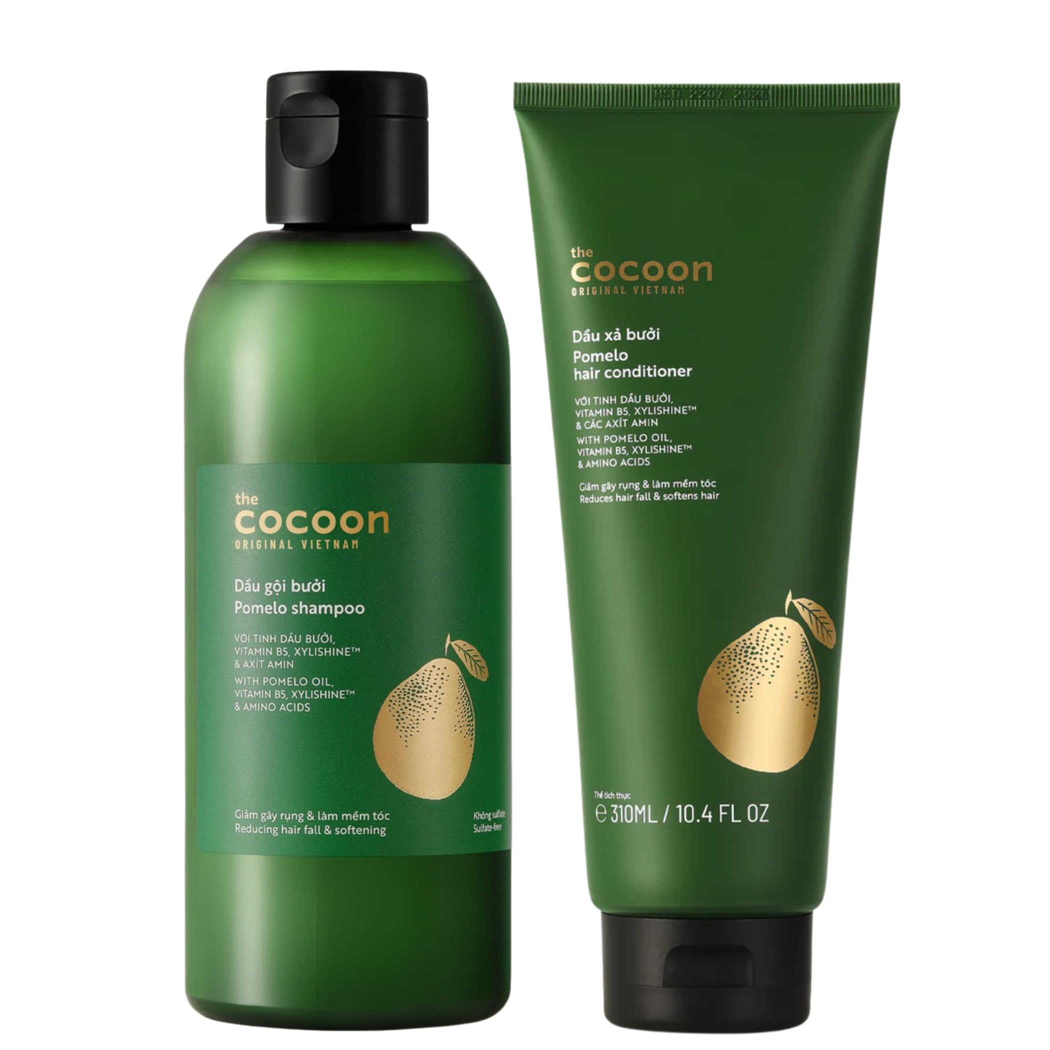 COCOONORIGINAL Pomelo Shampoo & Conditioner Bundle – Sulfate-Free, Vegan Care for Thinning, Damaged, Color-Treated Hair