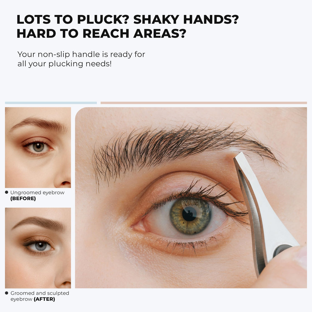 Coco's Closet Professional Slant Tip Tweezers – Eyebrow Shaping, Facial Hair & Splinter Removal