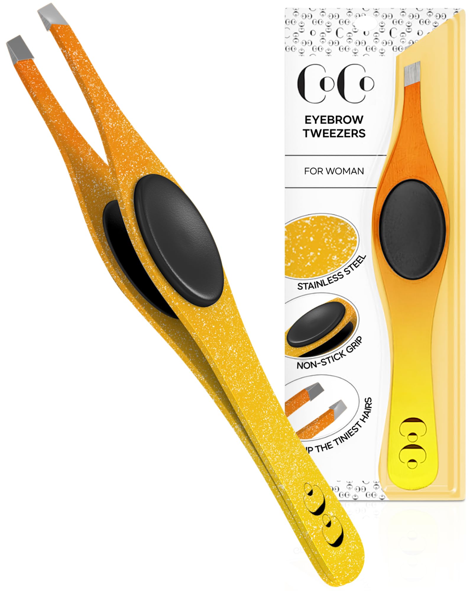Coco's Closet Professional Slant Tip Tweezers – Eyebrow Shaping, Facial Hair & Splinter Removal