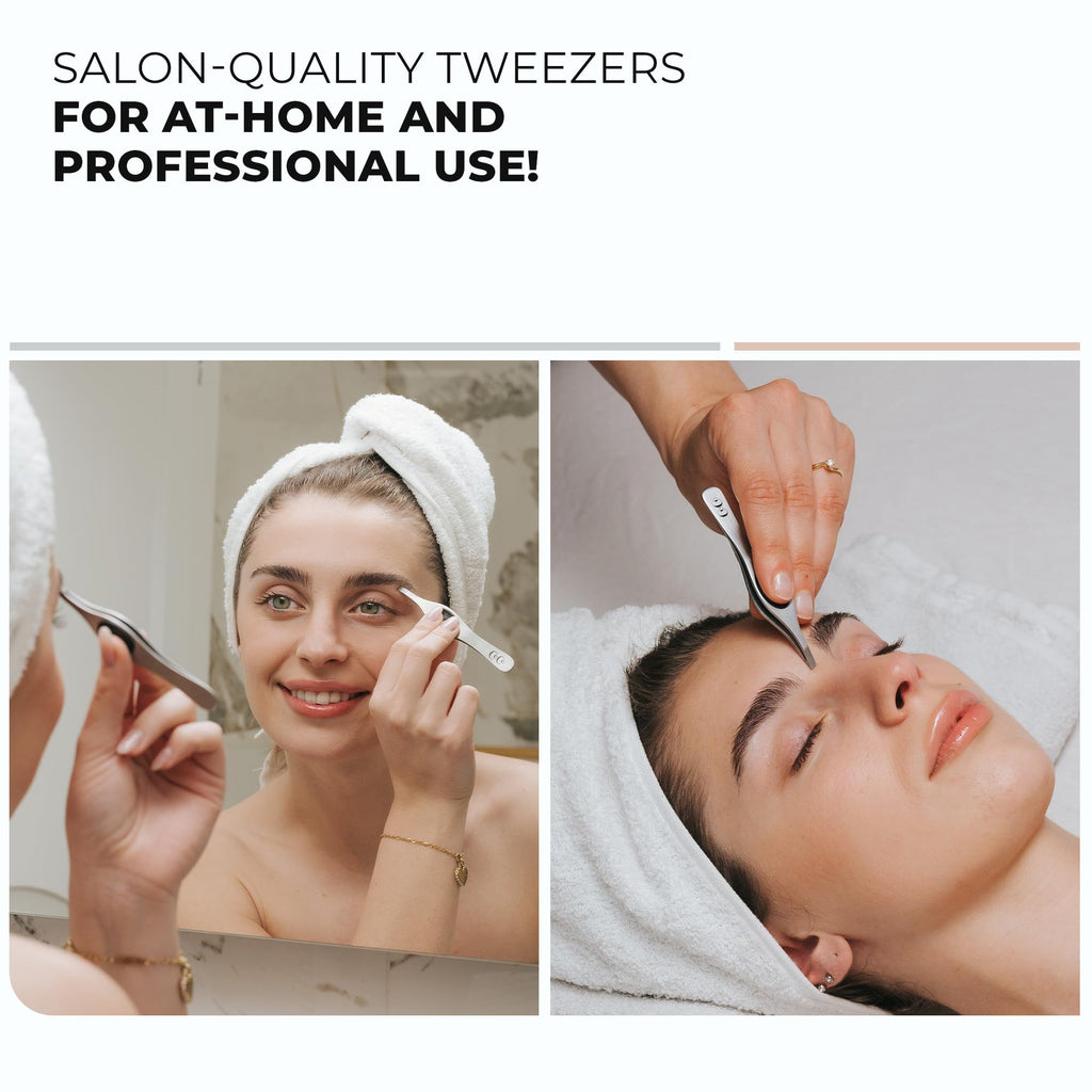 Coco's Closet Professional Slant Tip Tweezers – Eyebrow Shaping, Facial Hair & Splinter Removal
