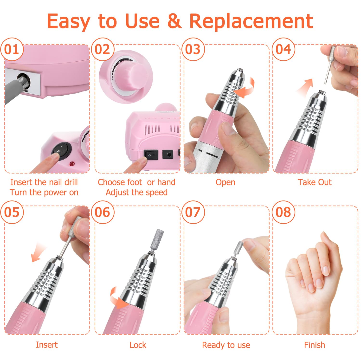 CoFashion 30000rpm Electric Nail Drill Kit – Professional Efile for Acrylic & Gel Nails