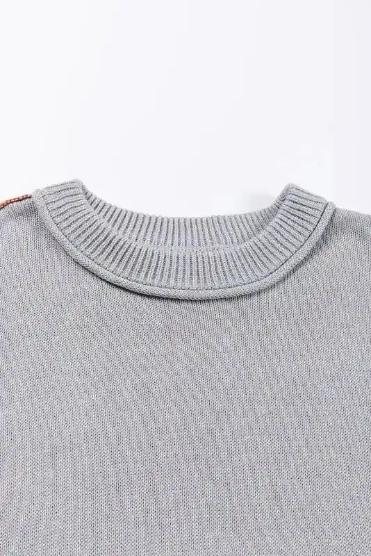 Coffee Leopard Print Colourblock Pullover Sweater Women UK