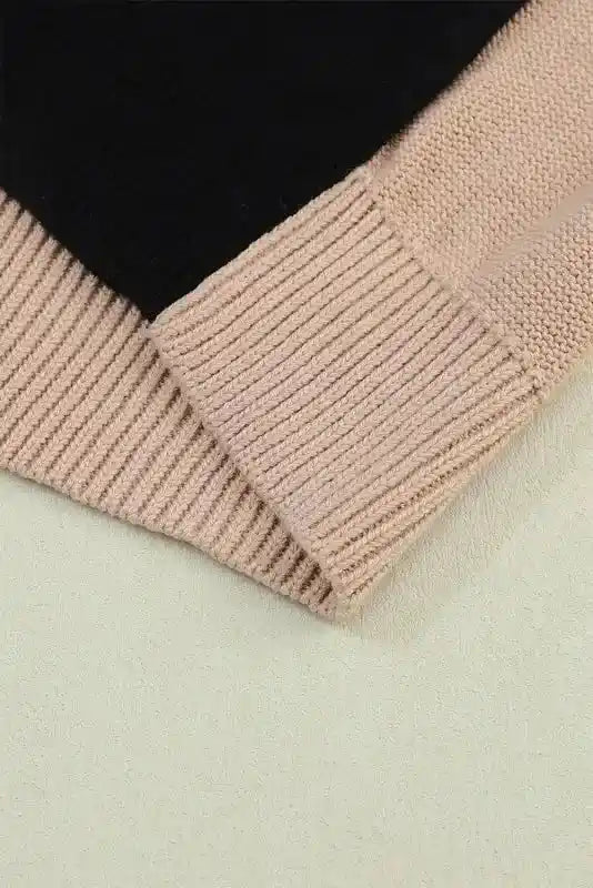 Coffee Leopard Print Colourblock Pullover Sweater Women UK