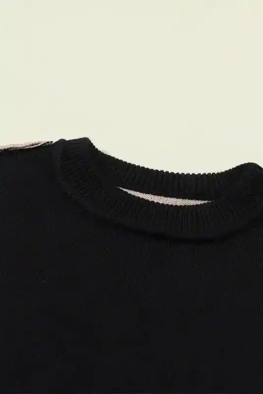 Coffee Leopard Print Colourblock Pullover Sweater Women UK