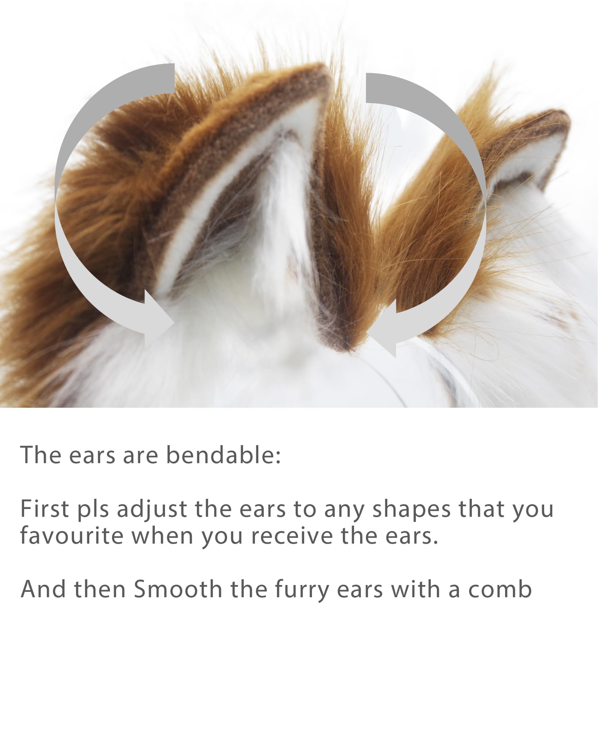 CoFoWo Cat Fox Wolf Ears Headband - Pure Black, Handmade Furry Ears
