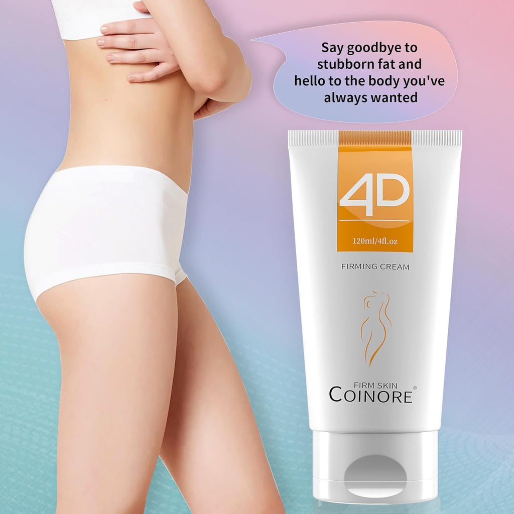 Coinore B Flat Belly Firming Cream — Fast Absorbing Moisturizer for Belly, Thigh & Buttocks | 4.0 Fl Oz