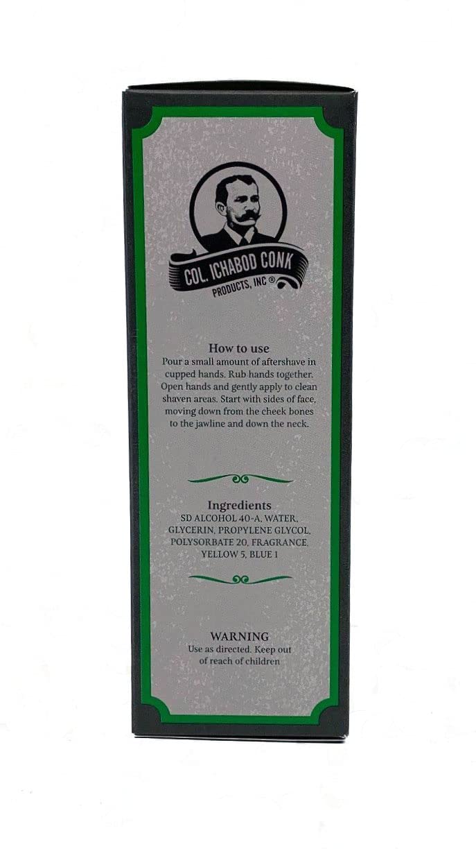 Colonel Ichabod Conk Lime After Shave Cologne – Invigorating Citrus Scent, 4 Fl Oz Glass Bottle