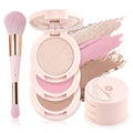 Color Nymph 3-Color Contour Blush Highlighter Palette – Pink | Travel-Size Makeup Kit