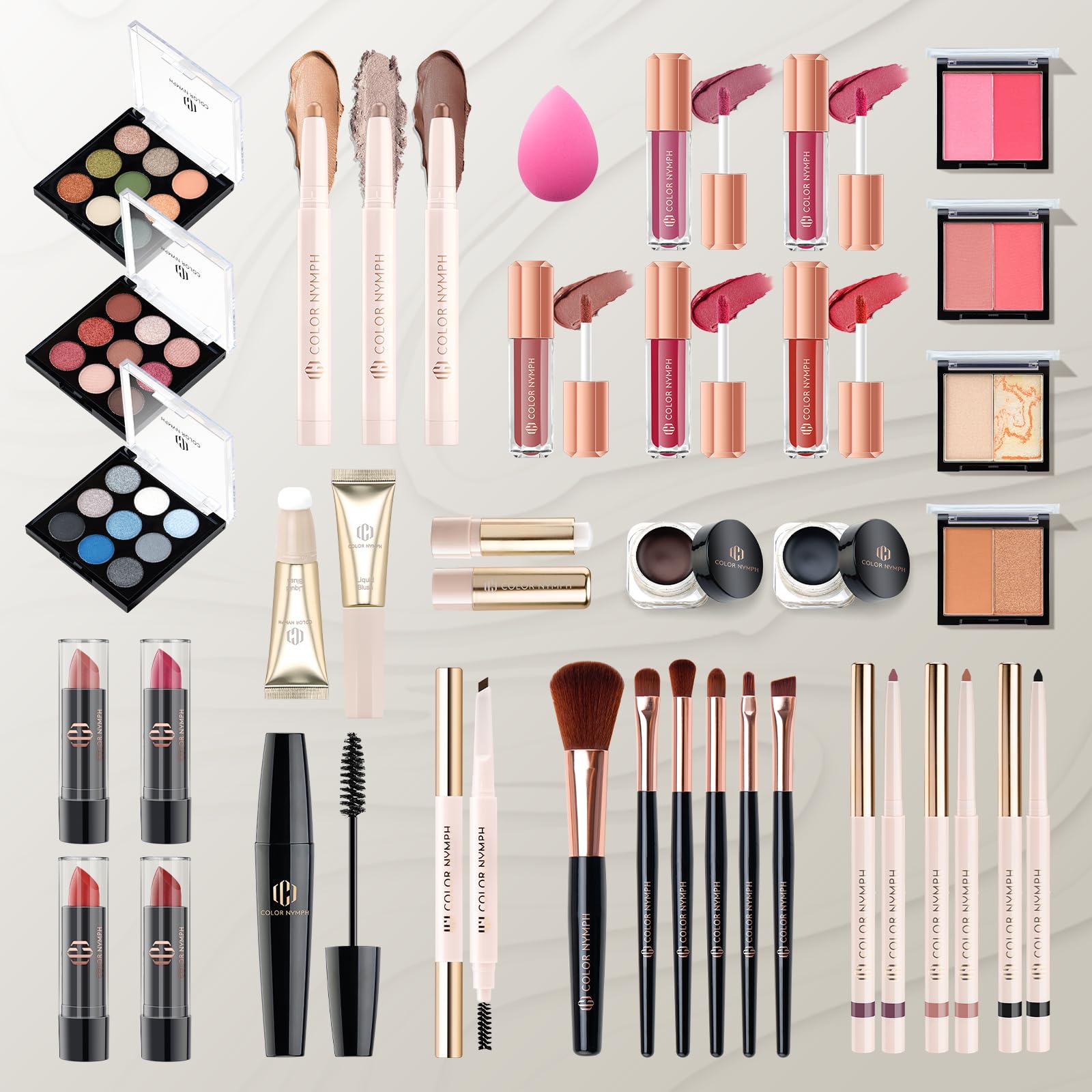 Color Nymph Professional Makeup Set for Teens & Women – Train Case Included