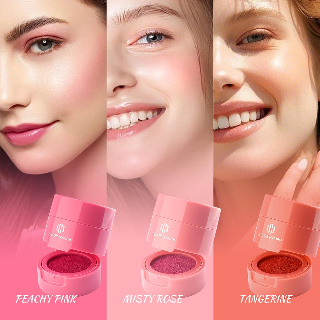 Color Nymph Liquid Blush Trio – Hydrating, Long-Lasting Stamp Blush for Cheeks & Lips