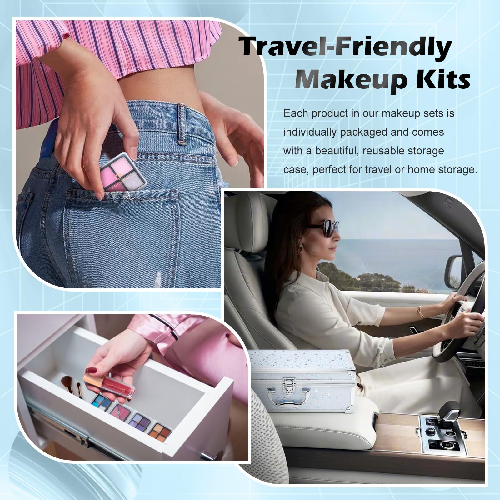 Color Nymph Teen Makeup Kit – All-in-One Beginner Set in White Train Case