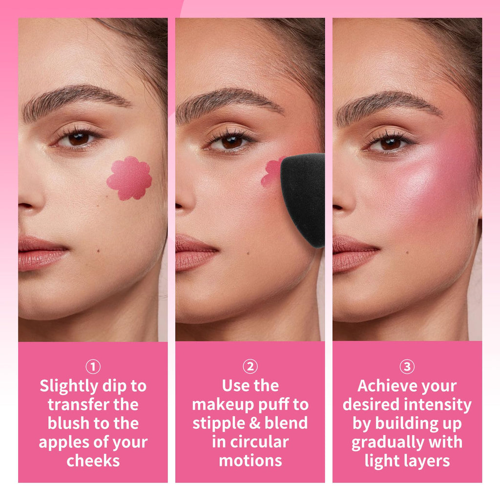Color Nymph Liquid Blush Trio – Hydrating, Long-Lasting Stamp Blush for Cheeks & Lips