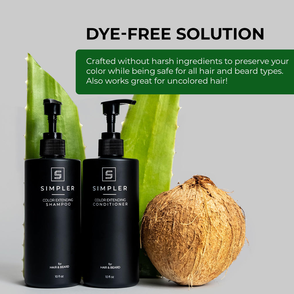Simpler Hair Color Protecting Shampoo & Conditioner for Men – Bergamot & Cedar