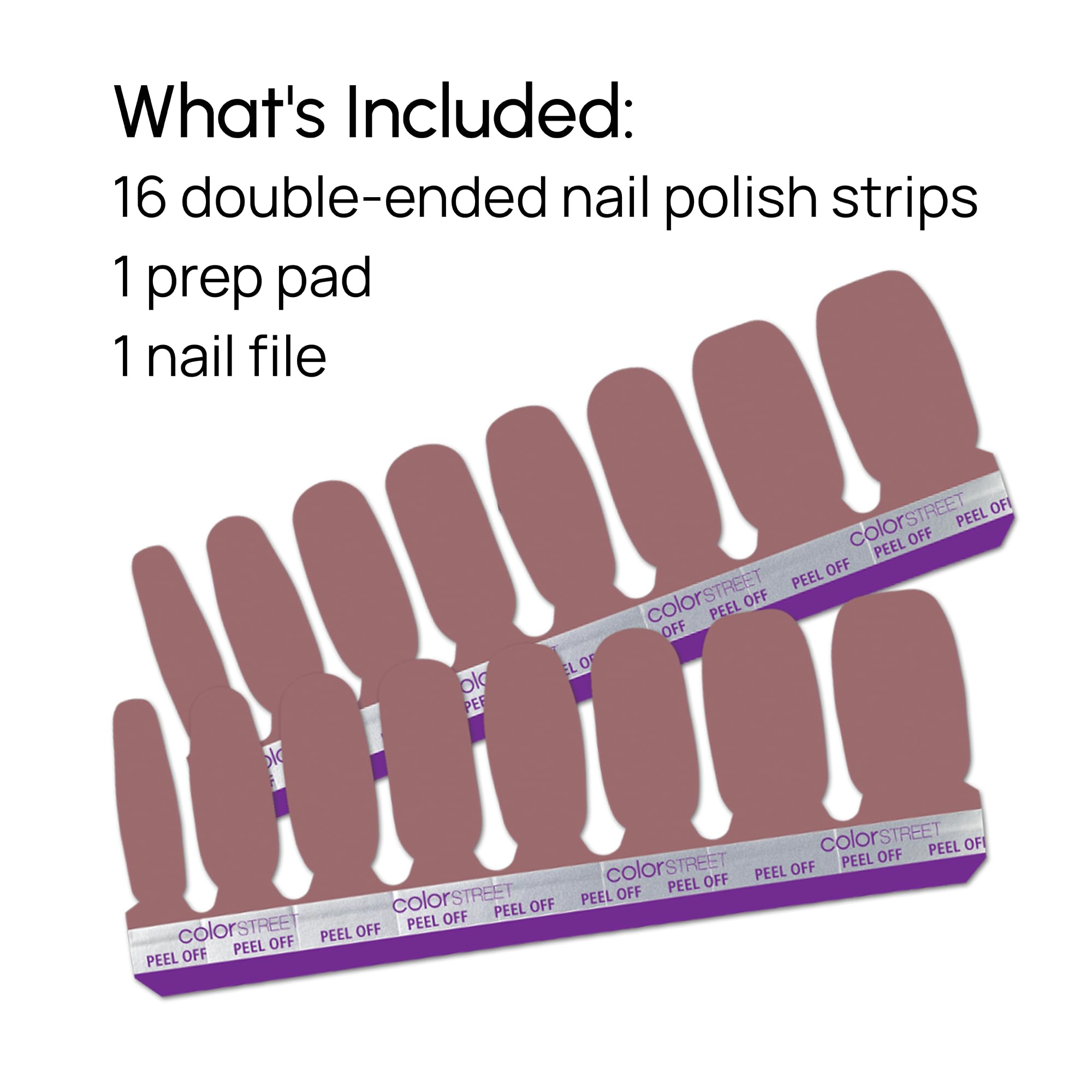 Color Street Macaron Nail Strips – Sheer Deep Mauve Creme Jelly Finish