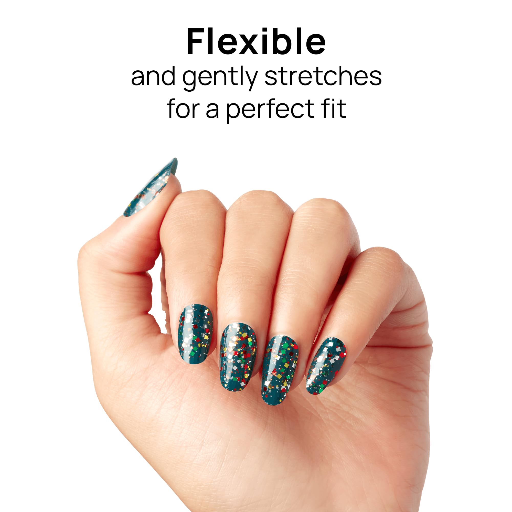 Color Street Yule Love It Teal Confetti Nail Strips | Holiday Manicure