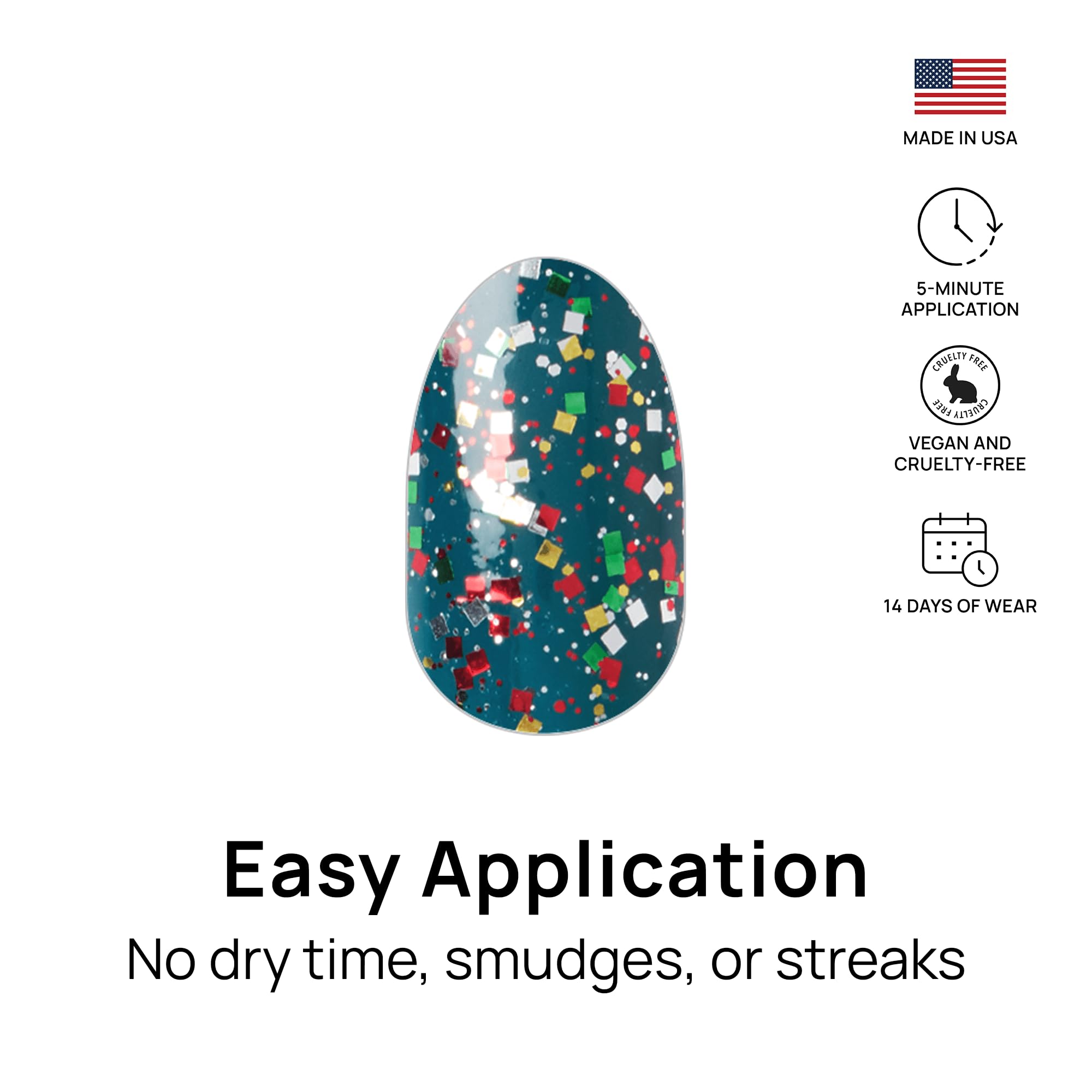 Color Street Yule Love It Teal Confetti Nail Strips | Holiday Manicure