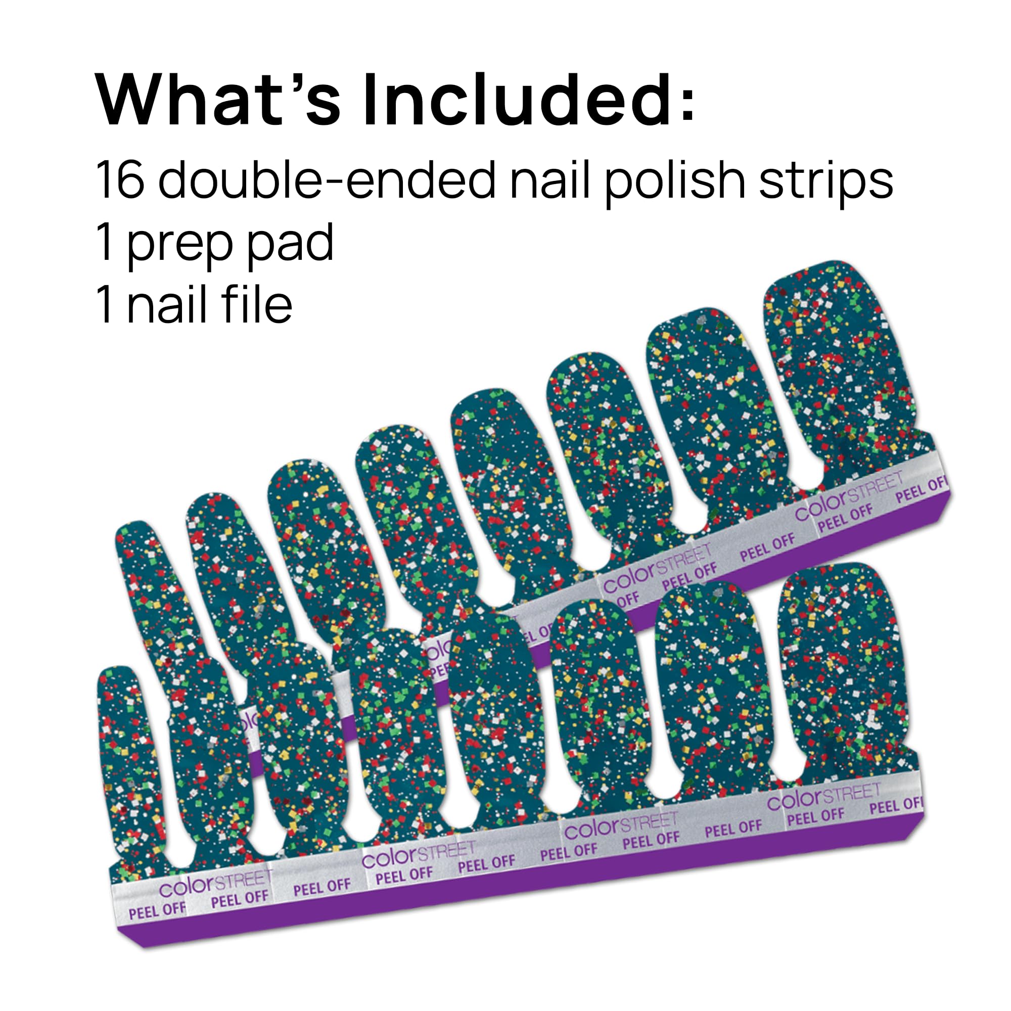 Color Street Yule Love It Teal Confetti Nail Strips | Holiday Manicure