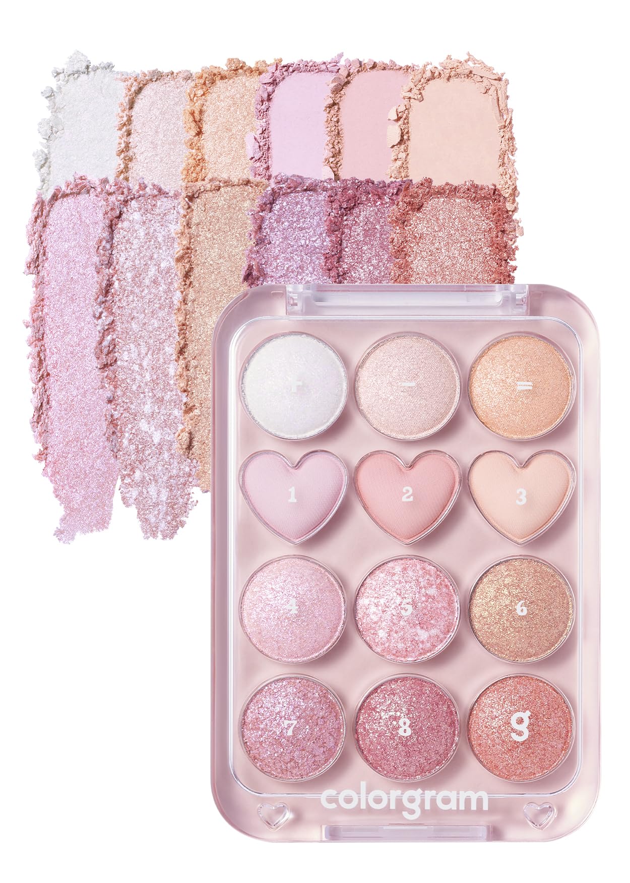 COLORGRAM Pin Point Eyeshadow Palette 04 Bright+Cool | Ultra-Blendable Matte & Glitter