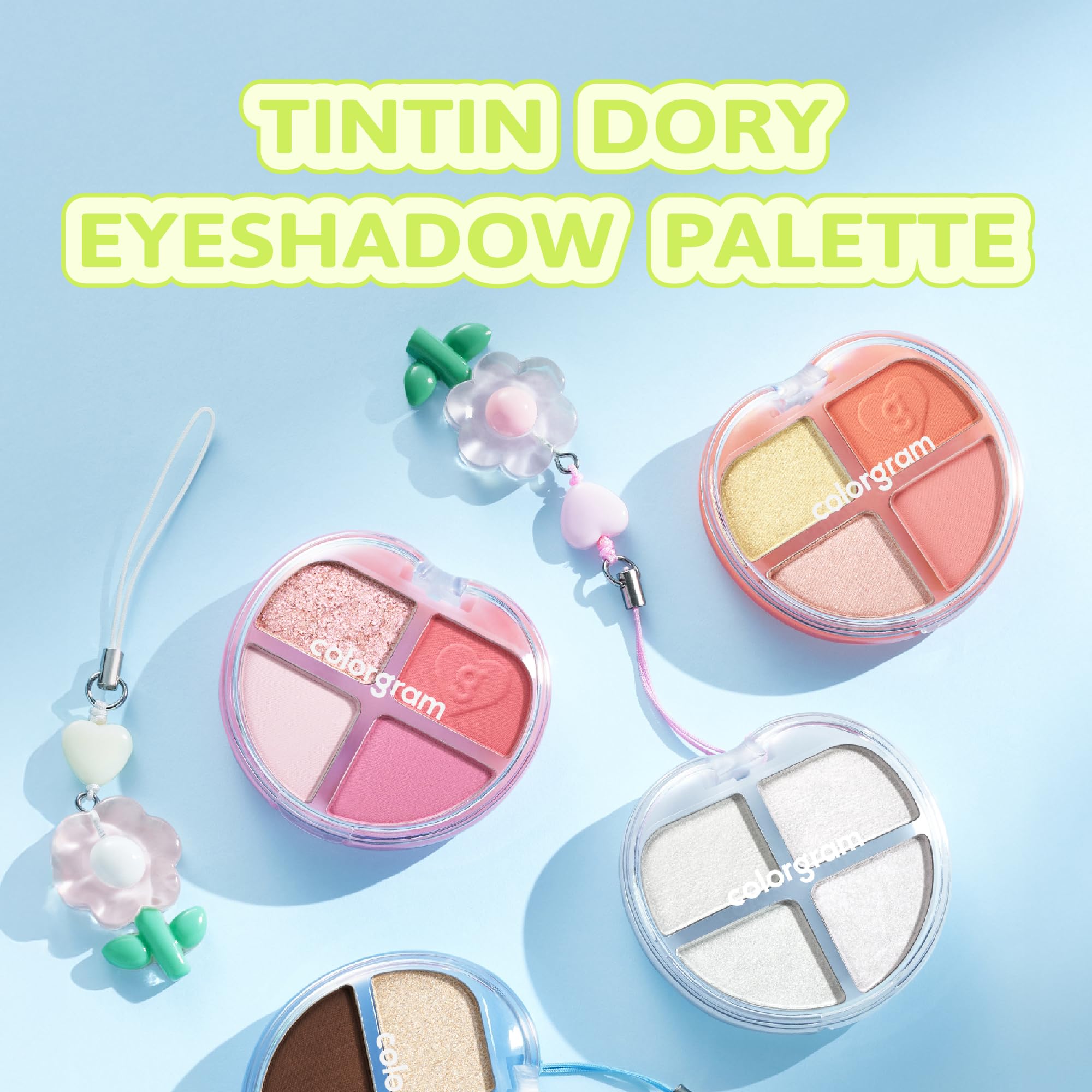 COLORGRAM Tintin Dory Eyeshadow Palette 01 Glitter Dory – 4-Color Compact, Silky & Pigmented