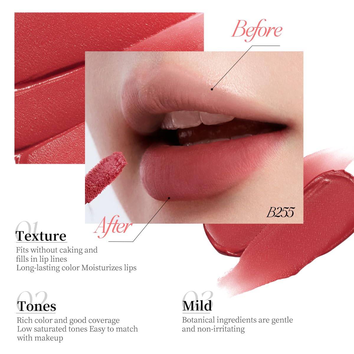 COLORKEY Airy Velvet Lip Tint Matte Finish - B620 Oolong Latte (3g) | Longwear Lip Color