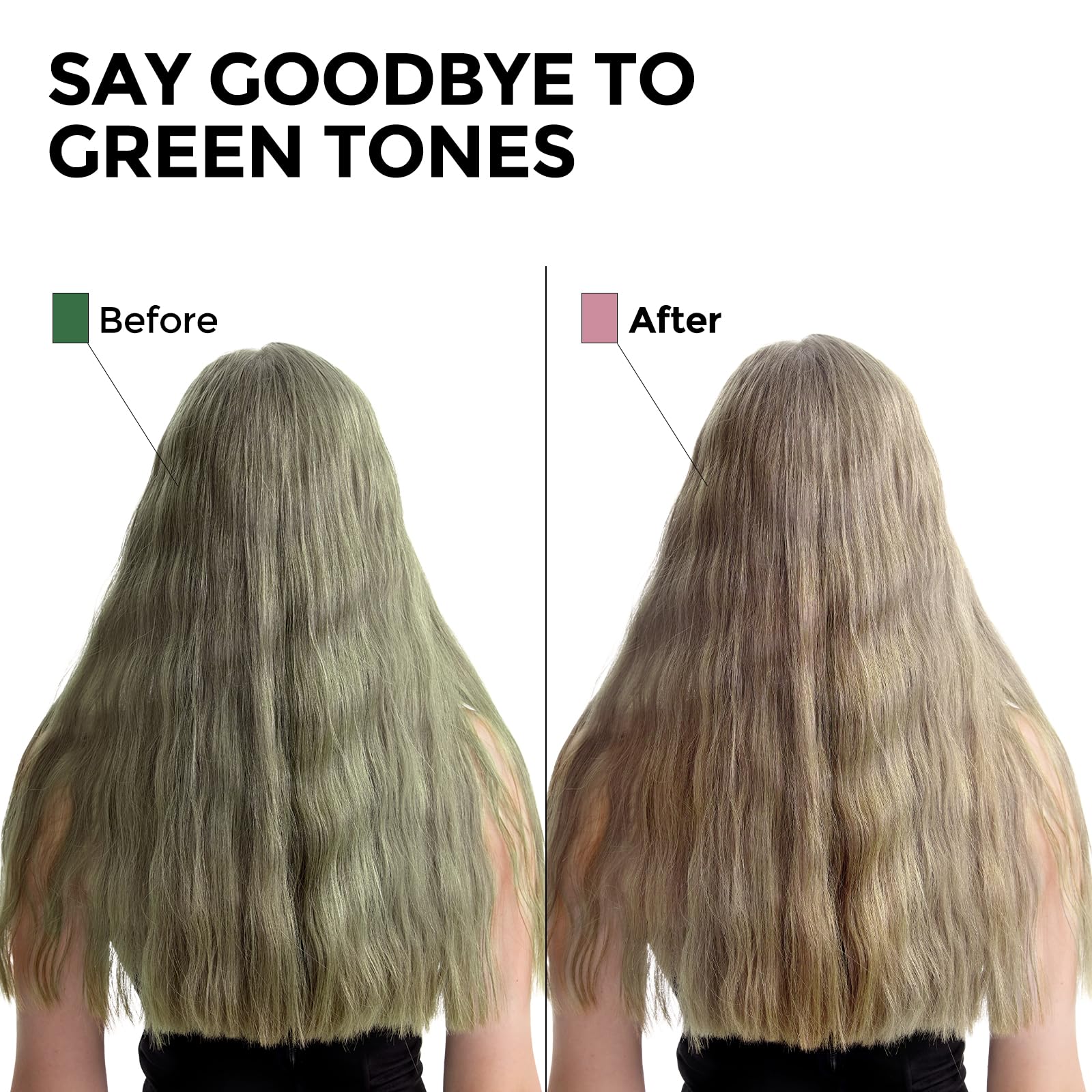COLORLOMO Bye Bye Green Shampoo – Neutralizes Unwanted Green Tones, Sulfate Free, for Blonde, Bleached, or Light Brown Hair | 11.83 Fl Oz