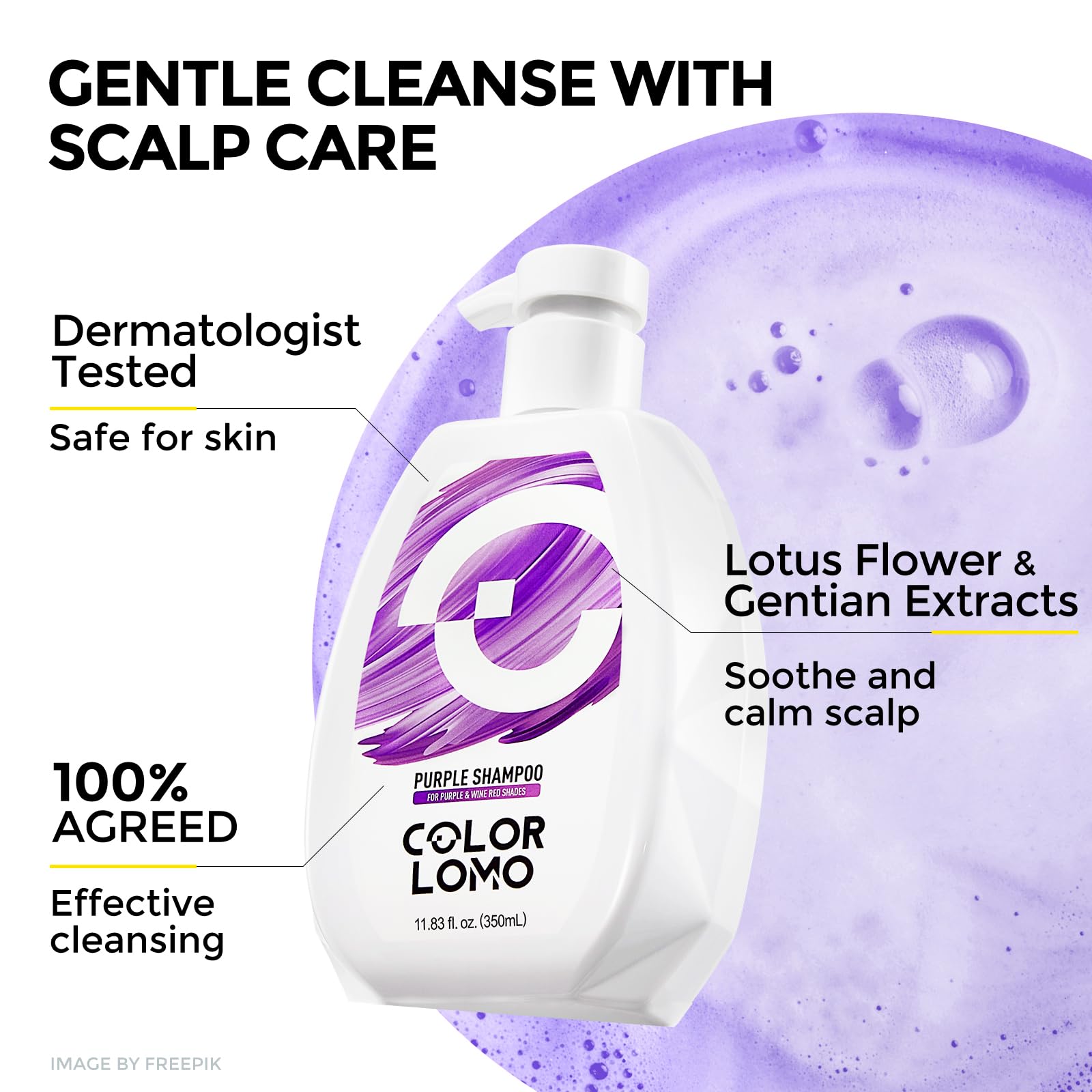 COLORLOMO Ultra Color Safe Shampoo for Purple Hair | Prolong Color & Shine | Vegan & Cruelty-Free