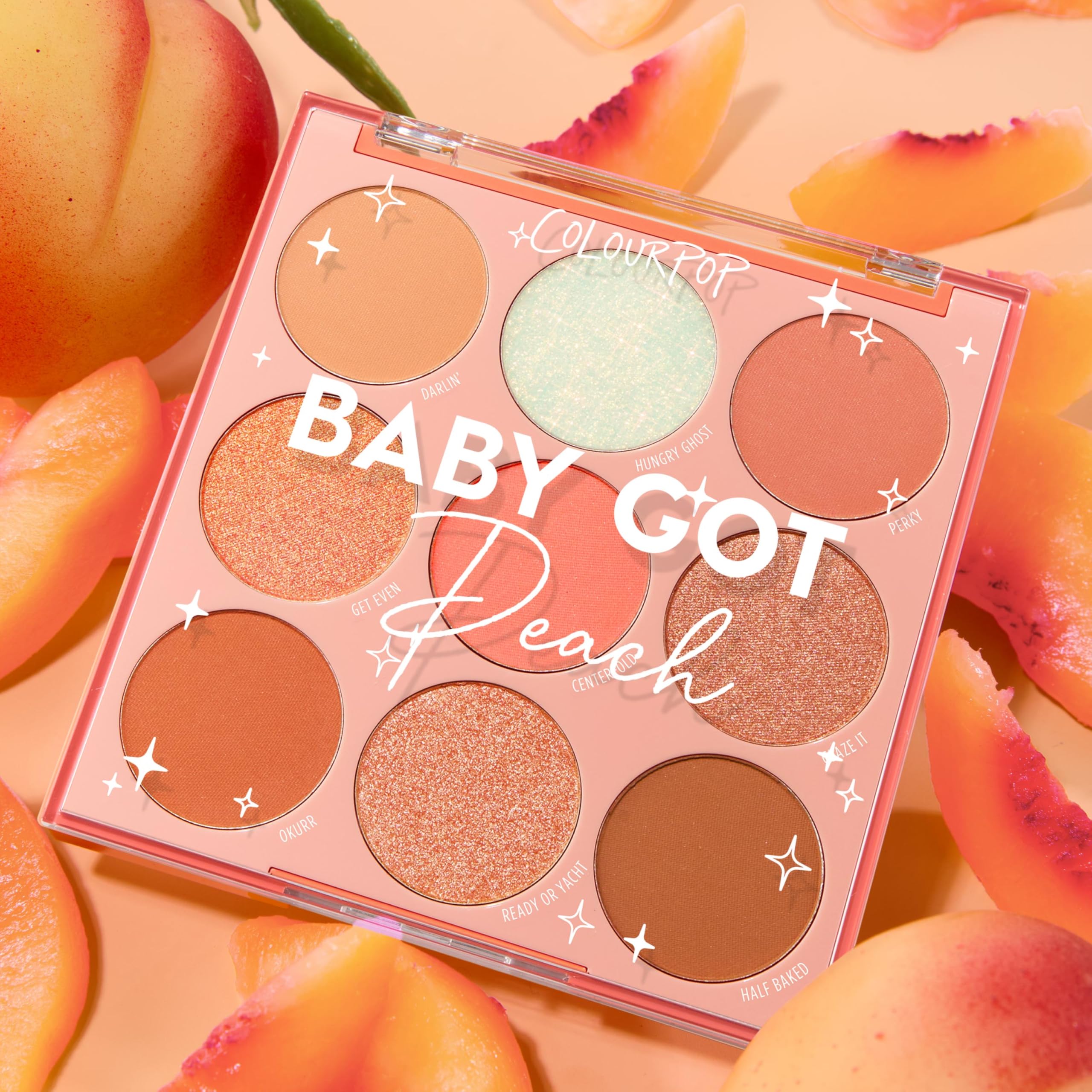 ColourPop Baby Got Peach Eyeshadow Palette – Orange & Coral (9 Sh shades) Matte, Metallic & Glitter – 0.3 oz