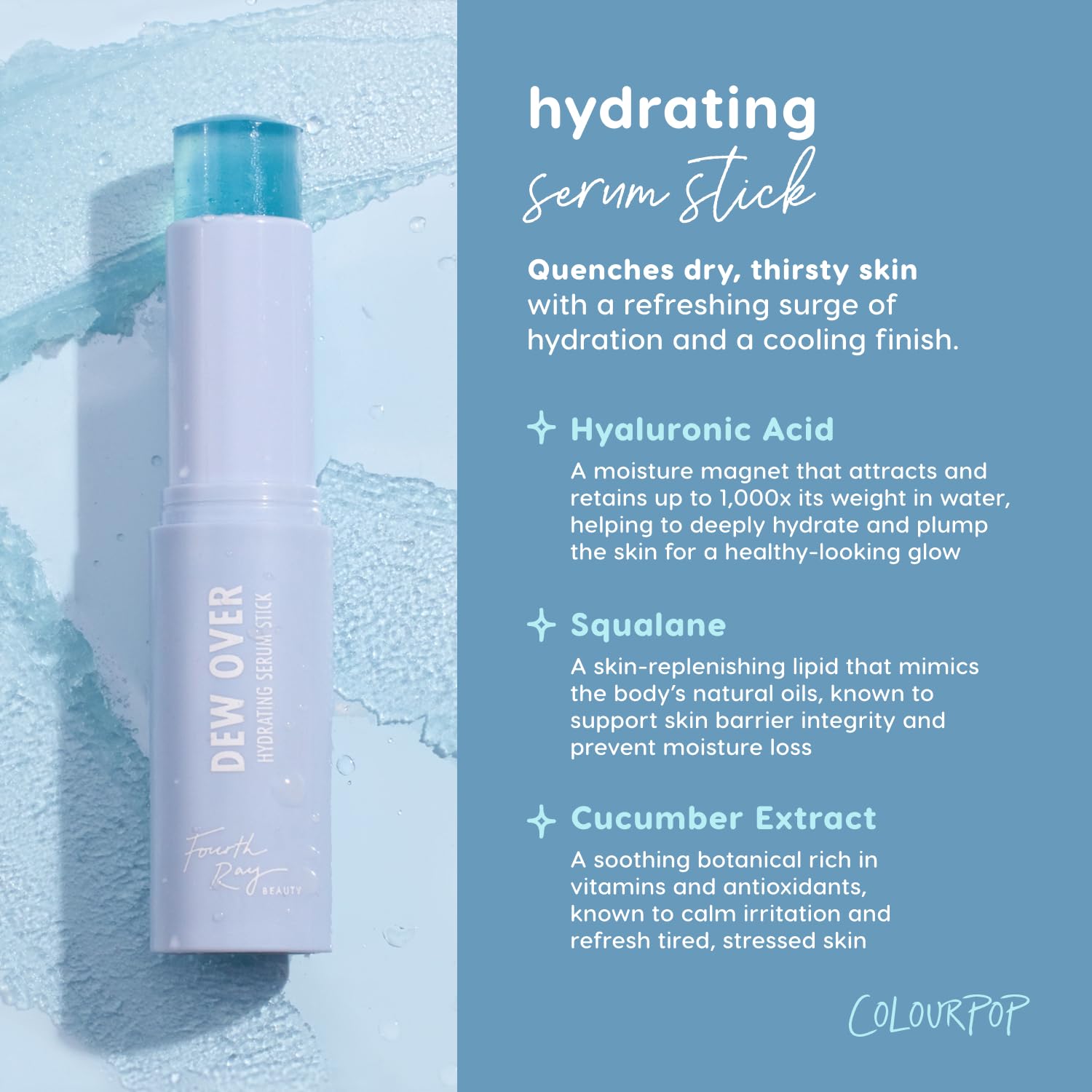 ColourPop Hyaluronic Acid Serum Stick – Hydration On-The-Go for Dewy Skin