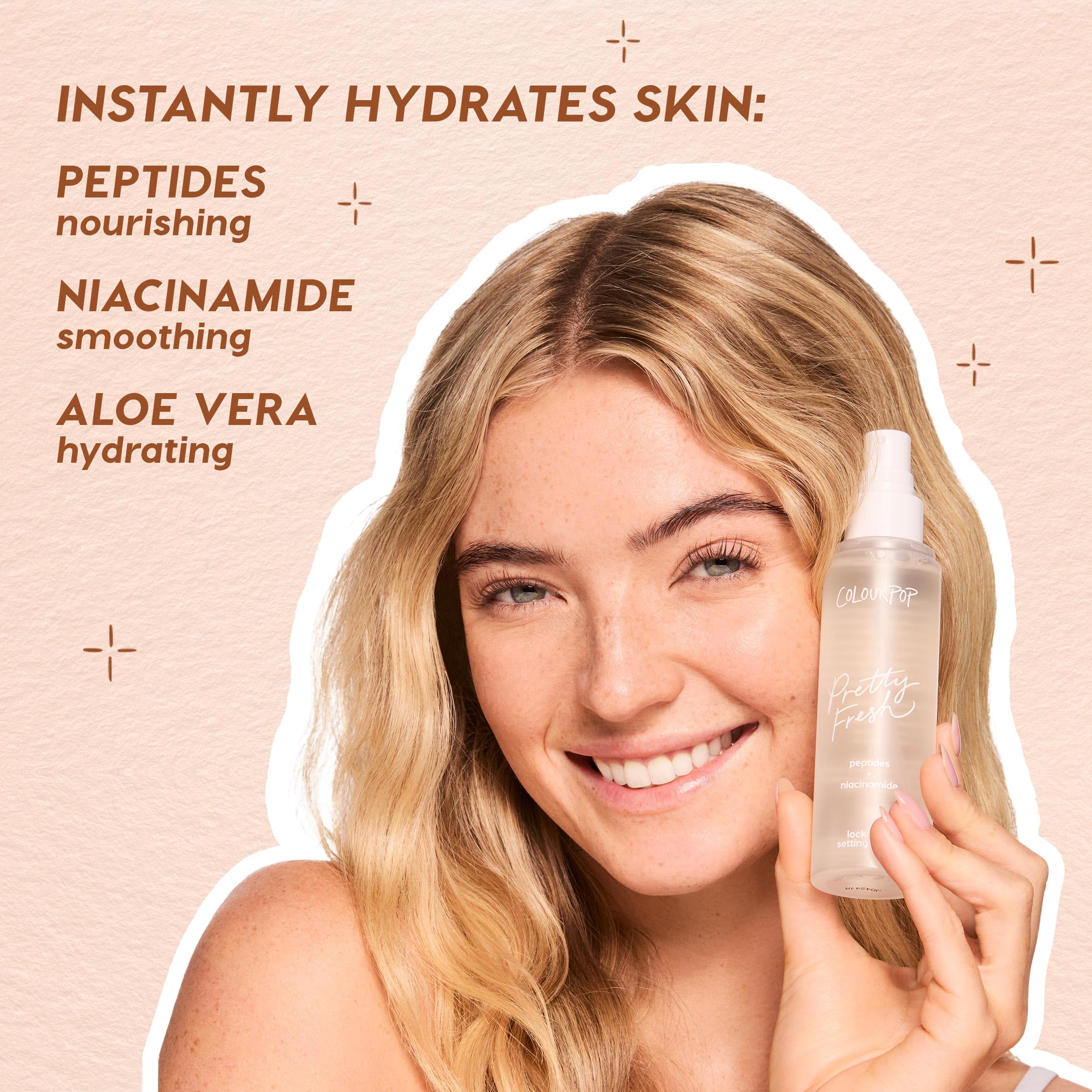 ColourPop Pretty Fresh Hydrating Setting Mist | Vegan, Hyaluronic Acid & Coconut Water, Dewy Finish – 3.4 fl oz