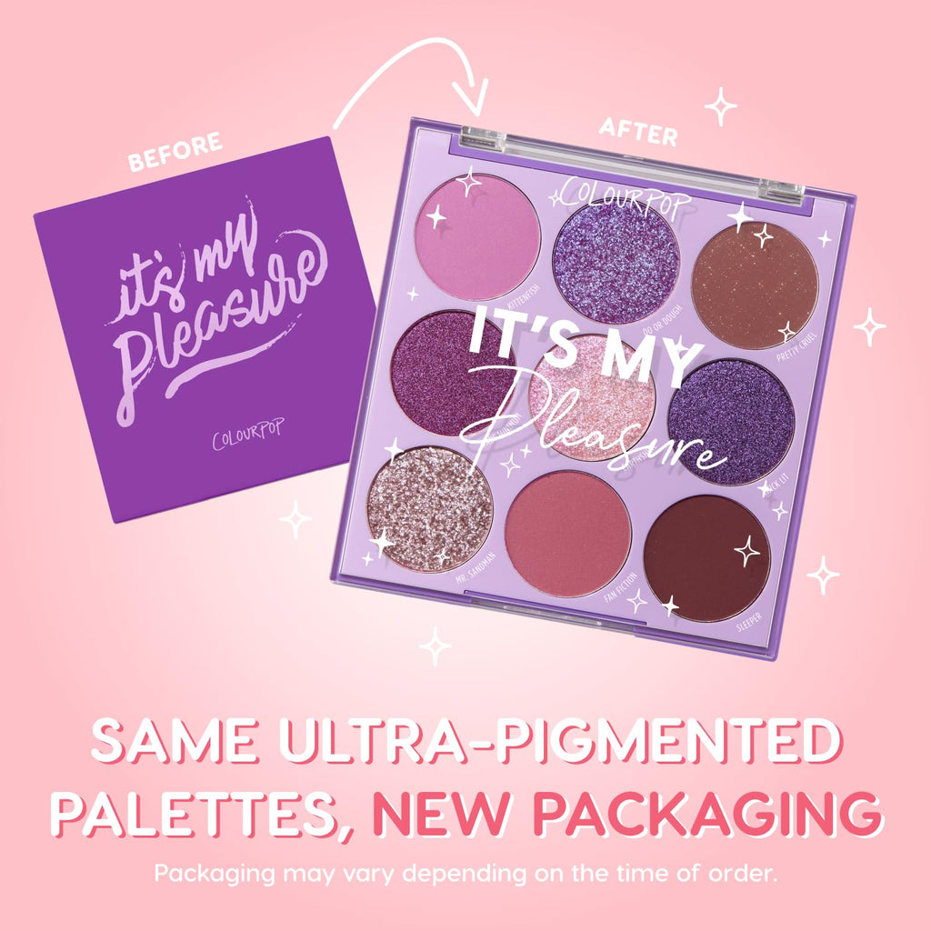 ColourPop It's My Pleasure Eyeshadow Palette – Matte, Metallic & Glitter Finishes