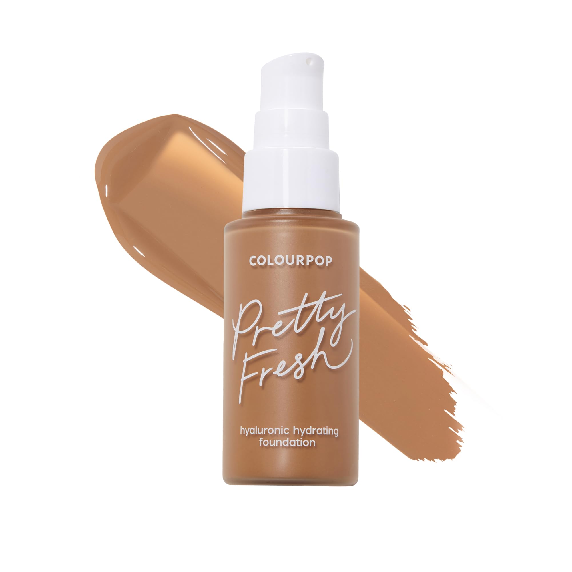ColourPop Pretty Fresh Hydrating Foundation – Medium Buildable Coverage, Natural Finish, Hyaluronic Acid & Coconut Water (Dark 157W) – 1 oz