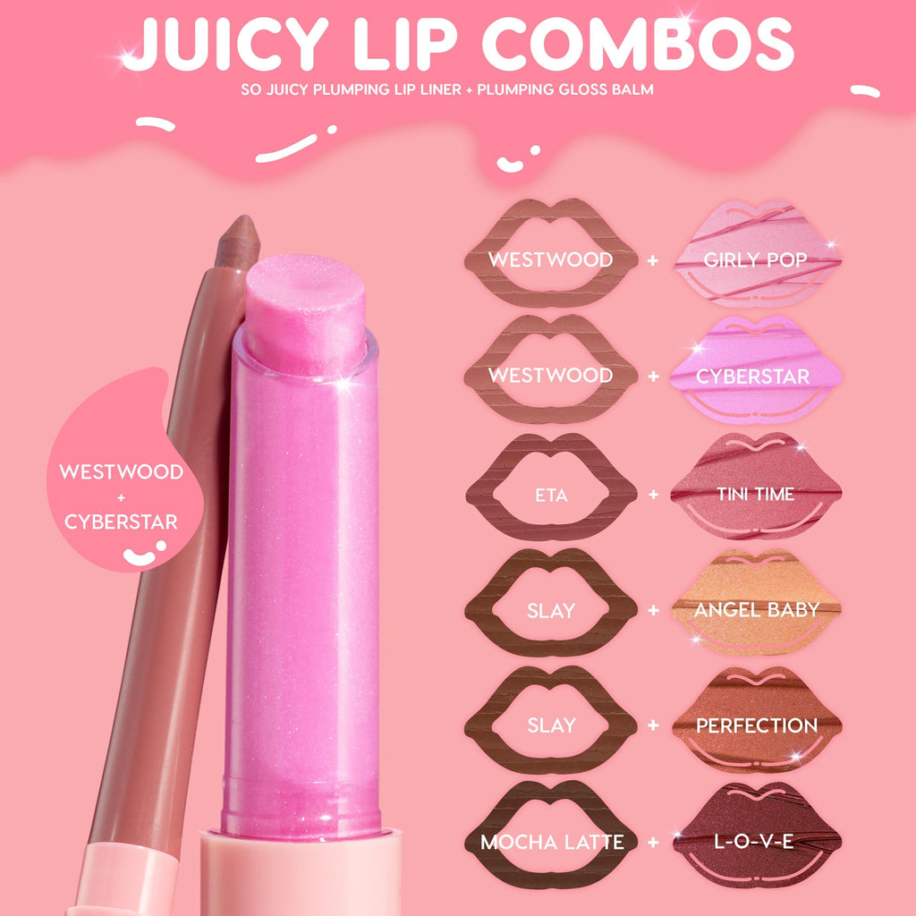 ColourPop So Juicy Plumping Lip Gloss Balm Cyberstar – Hydrating Pearl Finish, Buildable Color (0.07 oz)