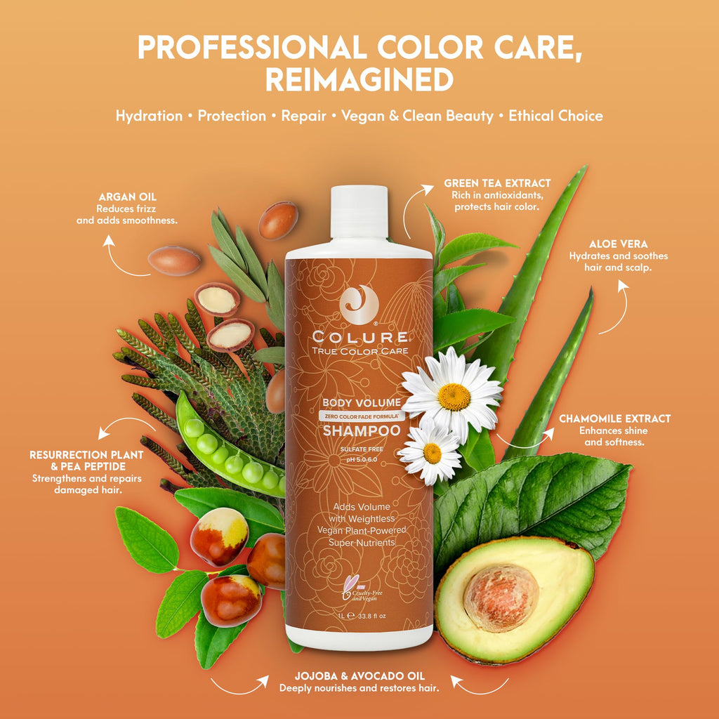 COLURE Body Volume Shampoo – 33 oz | Volumizing, Sulfate-Free Cleanser for Fine Hair