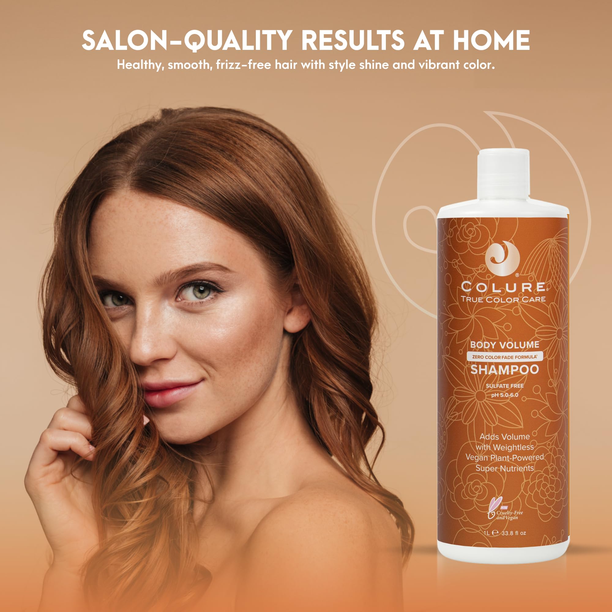 COLURE Body Volume Shampoo – 33 oz | Volumizing, Sulfate-Free Cleanser for Fine Hair