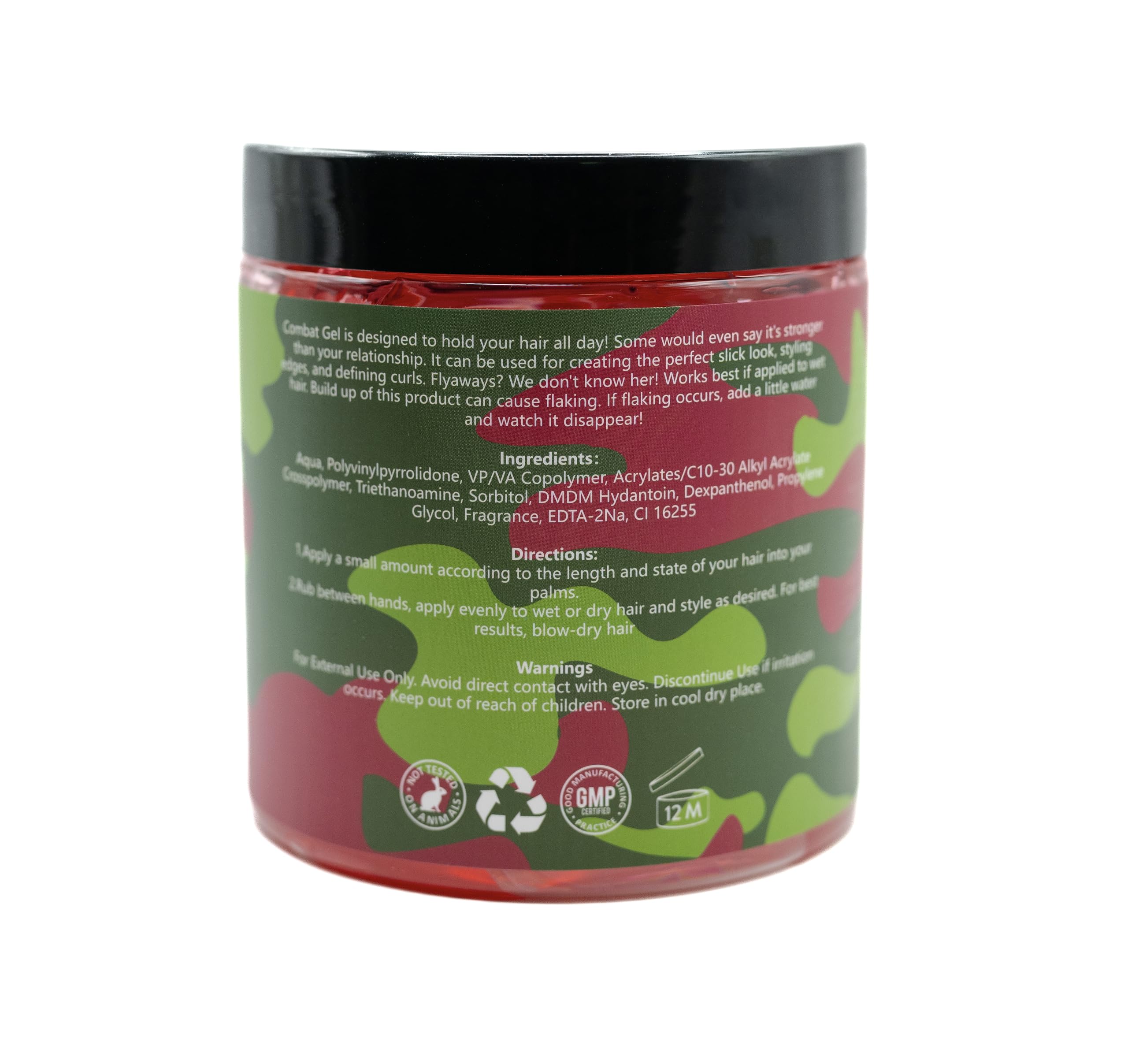 Combat Gel Extreme Hold Hair Gel (500 ml, Watermelon) – Alcohol-Free & Cruelty-Free