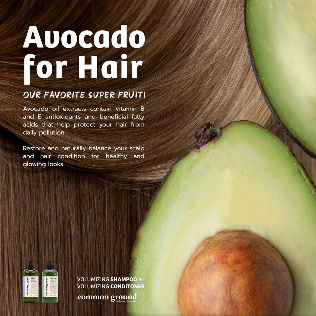 Common Ground Volumizing Natural Shampoo & Conditioner Set – Vegan, Paraben-Free & Cruelty-Free