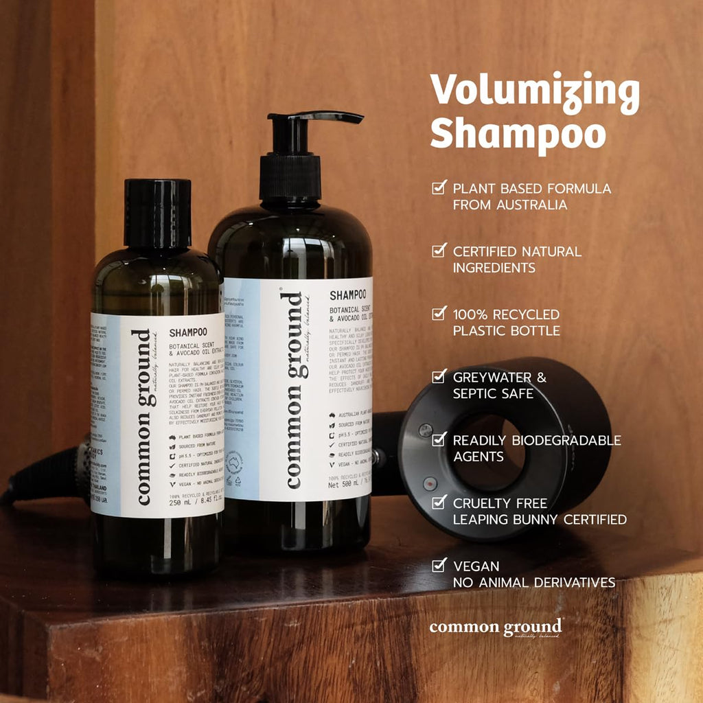 Common Ground Volumizing Natural Shampoo & Conditioner Set – Vegan, Paraben-Free & Cruelty-Free