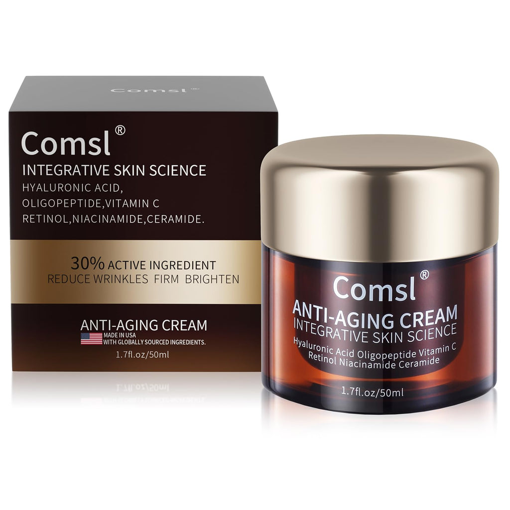 comsl US-Made Retinol Vitamin C Niacinamide Moisturizer – 30% Active, SGS Certified, 1.7 fl oz