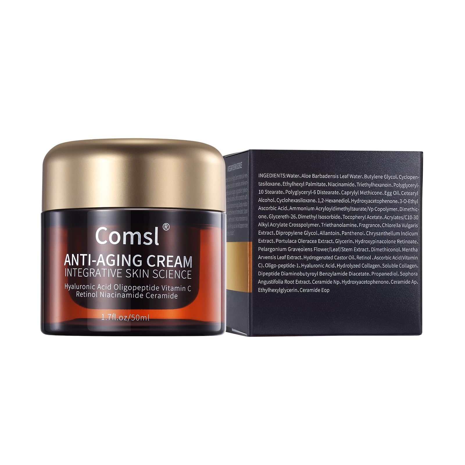 comsl US-Made Retinol Vitamin C Niacinamide Moisturizer – 30% Active, SGS Certified, 1.7 fl oz
