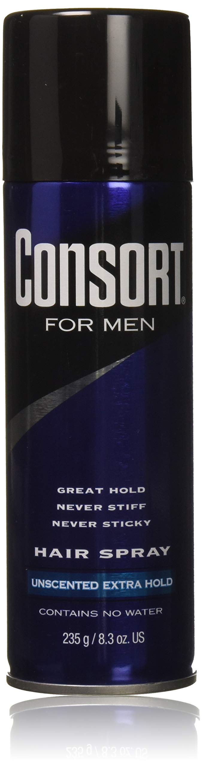 Consort For Men Hair Spray Unscented Extra Hold 8.30 oz (Pack of 3) - Fast-Drying, Water-Free