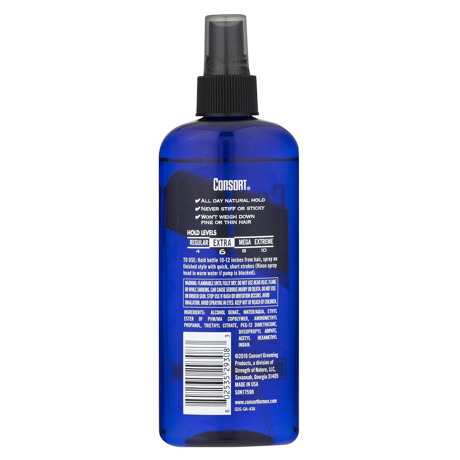Consort Hair Spray 8 Oz Unscented X-Hold Pump – Non-Aero (Pack of 2)