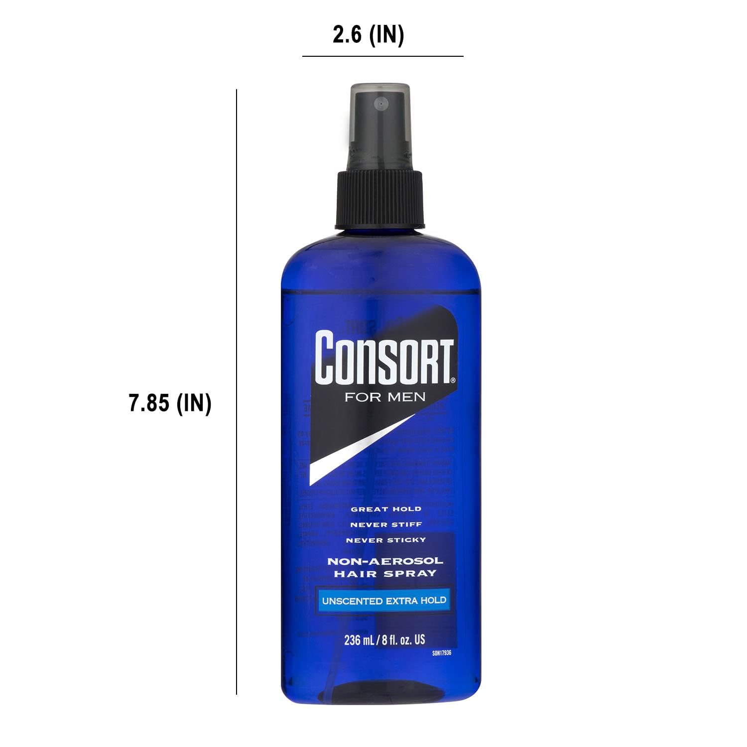 Consort Hair Spray 8 Oz Unscented X-Hold Pump – Non-Aero (Pack of 2)